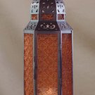34691 Moroccan Design Amber Glass Candle Lantern