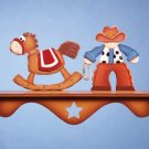 34826 Cowboy and Rocking Horse Wall Shelf