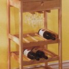 35008 Wood Tile Top Wine Trolley