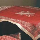 35020 Red Fabric Tablecloth with Tassels