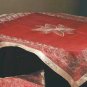 35020 Red Fabric Tablecloth with Tassels