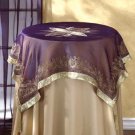35022 Gold Trim Purple Tablecloth With Tassels