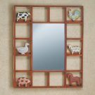 35117 Country Animals Framed Wall Mirror