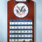 35749 Wood Eagle & Flag Clock & Calendar