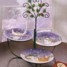 35747 4 Pc. Xmas Dessert Plates and Rack