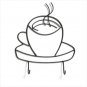 36663 Coffee Cup Metal Hooks Plaque
