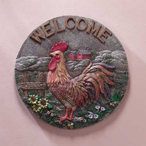 33233 Rooster Garden Plaque