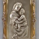 33755 Silver Finish Madonna and Child Wall Plaque