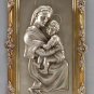 33755 Silver Finish Madonna and Child Wall Plaque