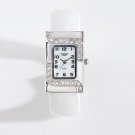 36802 Silver Case White Cuff Watch