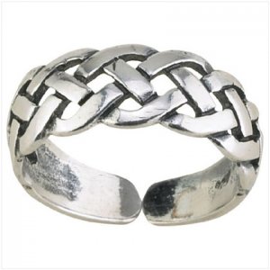 36917 Silver Celtic Braid Toe Ring