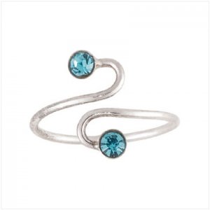 36924 Blue Spiral Toe Ring