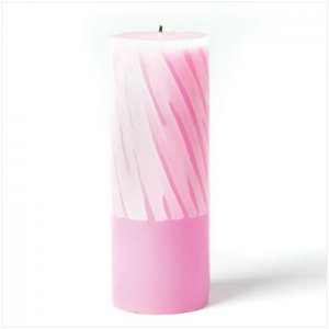 36751 Pink And White Pillar Candle