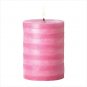 36754 Pink Stripes Pillar Candle