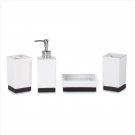 37559 BLK & WHI 4PC CERAMIC BATH SET