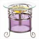 33883 Rhinestone and Art Glass Floral Oil Warmer