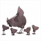 31170 5-Piece Rusted Metal "Hen Family"
