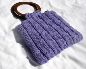 Hand Knit Purple Purse with Matching Wallet