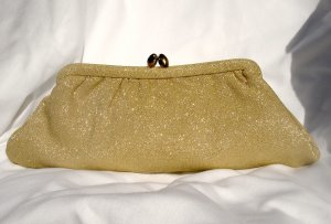 Gold Clutch with Kiss Clasp