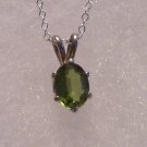 SSP-6-6x8Peridot/WCHN - Sterling Silver Pendant w/ chain Peridot