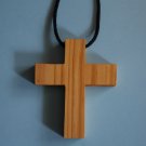 WCPBLKC-1-GO-Wooden Cross Necklace Golden Oak Finish