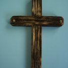 TWC-1-ES - Wooden Cross with an Ebony stain finish w/tack accen