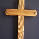 TWC-1-GOS - Wooden Cross with a Golden Oak finish w/tack accent