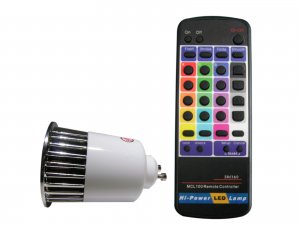 RGB GU10 Mulit-Color Change LED Light Bulb + Big Remote Control