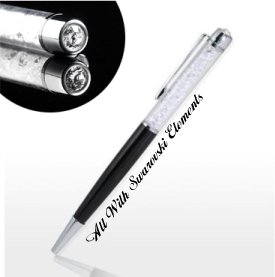 Crystal pen with Swarovski elements  - Black