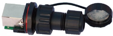 RJ45 IP67 Panel Mount Waterproof Connector Socket Black