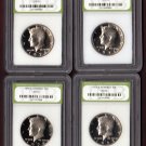 4 Slabbed JFK Half dollars 1971S - 1974S