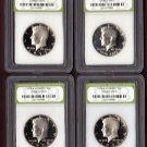 4 Slabbed JFK Half dollars 1976S - 1979S