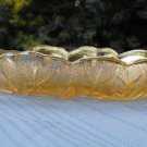 Vintage Yellow Carnival Glass Sunflower Relish Dish