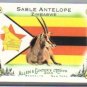 2010 Topps Allen and Ginter Mini National Animals #NA28 Sable Antelope - Zimbabwe (Miniature Card)(B