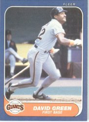 1986 Fleer # 543 David Green