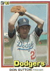 1981 Donruss #58 Don Sutton