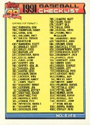 1991 Topps 787 Checklist 6