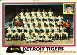 1981 Topps #666 Tigers Team