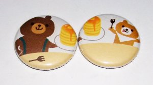 Pancake Bear, Japanese kawaii pinback set