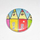Happy Colored Pencils, japanese kawaii pinback badge