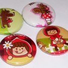 Little Red Riding Hood - japanese kawaii pins - pinback buttons - badges