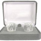 Mens Cross Cuff Links - Choose either Silver or Gold