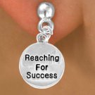 "Reaching For Success" Heart Charm - Charm Measures - Choose Earring Style- 2 Options