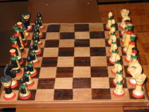 Chinese Wood (Occidental) Chess Set