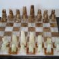 Mexican Onyx - Brown & White Chess Set (small) with Board