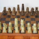 Mexican Onyx chess set - Brown & Green