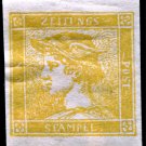 Austria-Zeitungsmarke 1851-Newprint 1857, ANK 2014 # 7N, Type I, MINT/Paper# 22