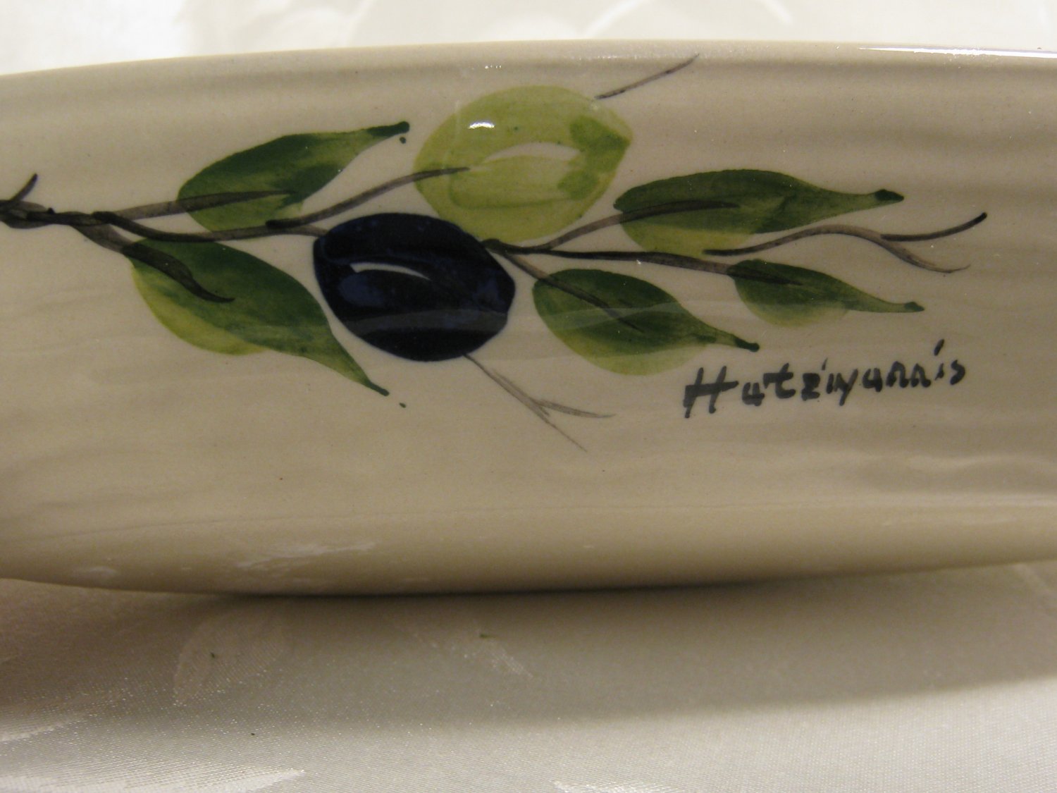 Hutziyunais Pottery Ceramic Olive Dish Boat