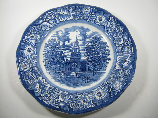 Liberty Blue Independence Hall Plate Staffordshire