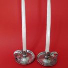 Continental Trade Mark Silver Look Candle Holders